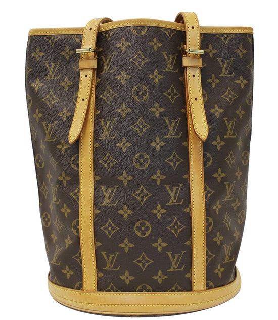 Louis Vuitton Monogram Large Bucket Bag White Taupe