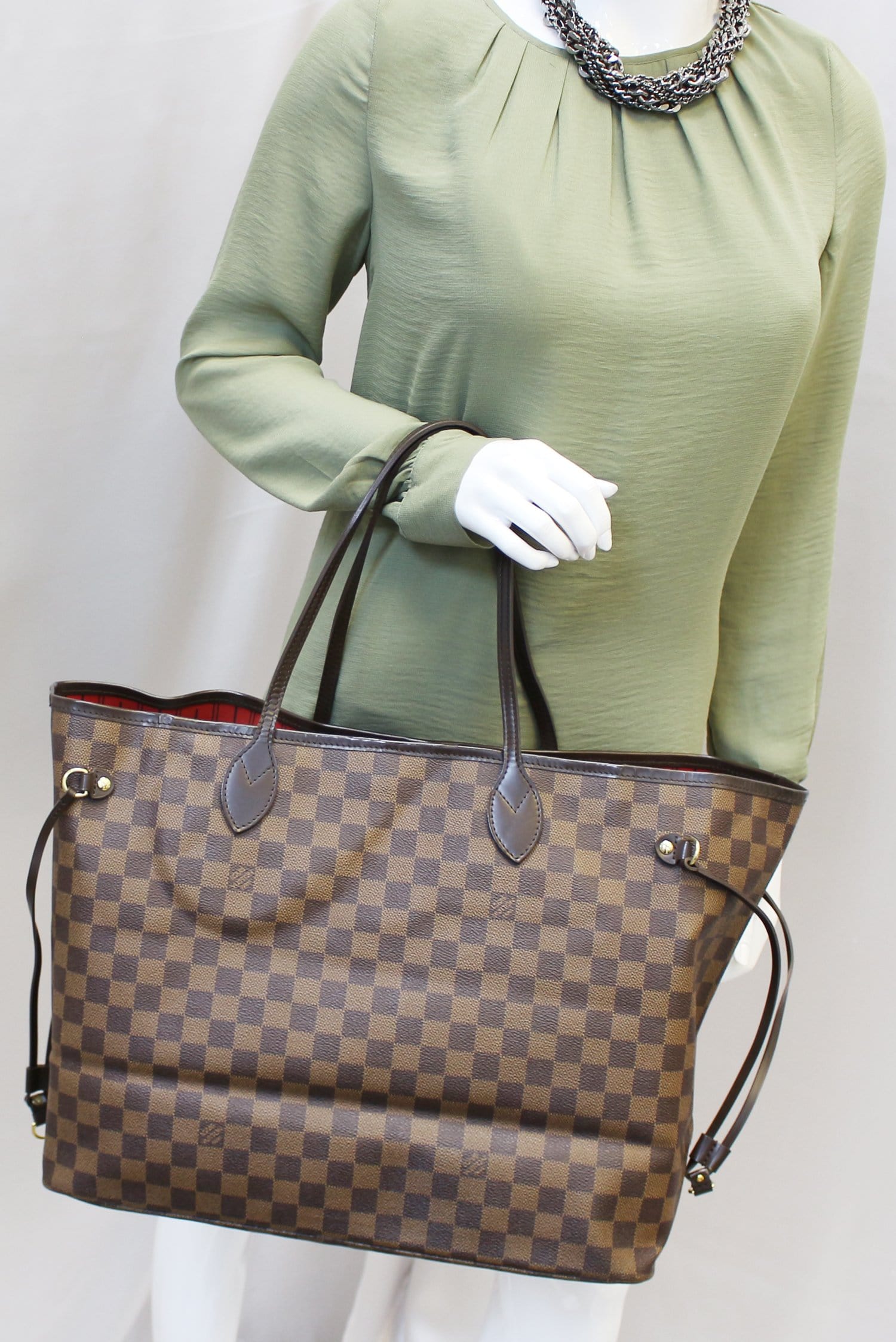 LOUIS VUITTON Damier Ebene Neverfull GM Tote Bag