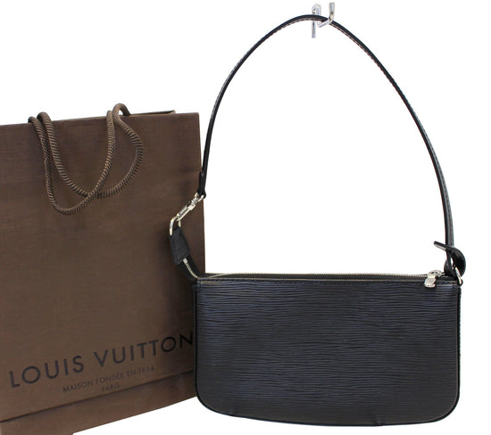 Louis Vuitton Black Epi Leather Pochette Accessories NM at Jill's  Consignment