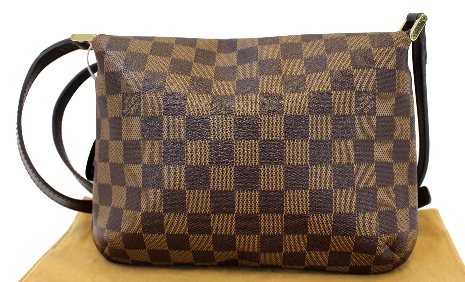 Authentic LOUIS VUITTON Damier Ebene Musette Tango Long Strap Crossbod