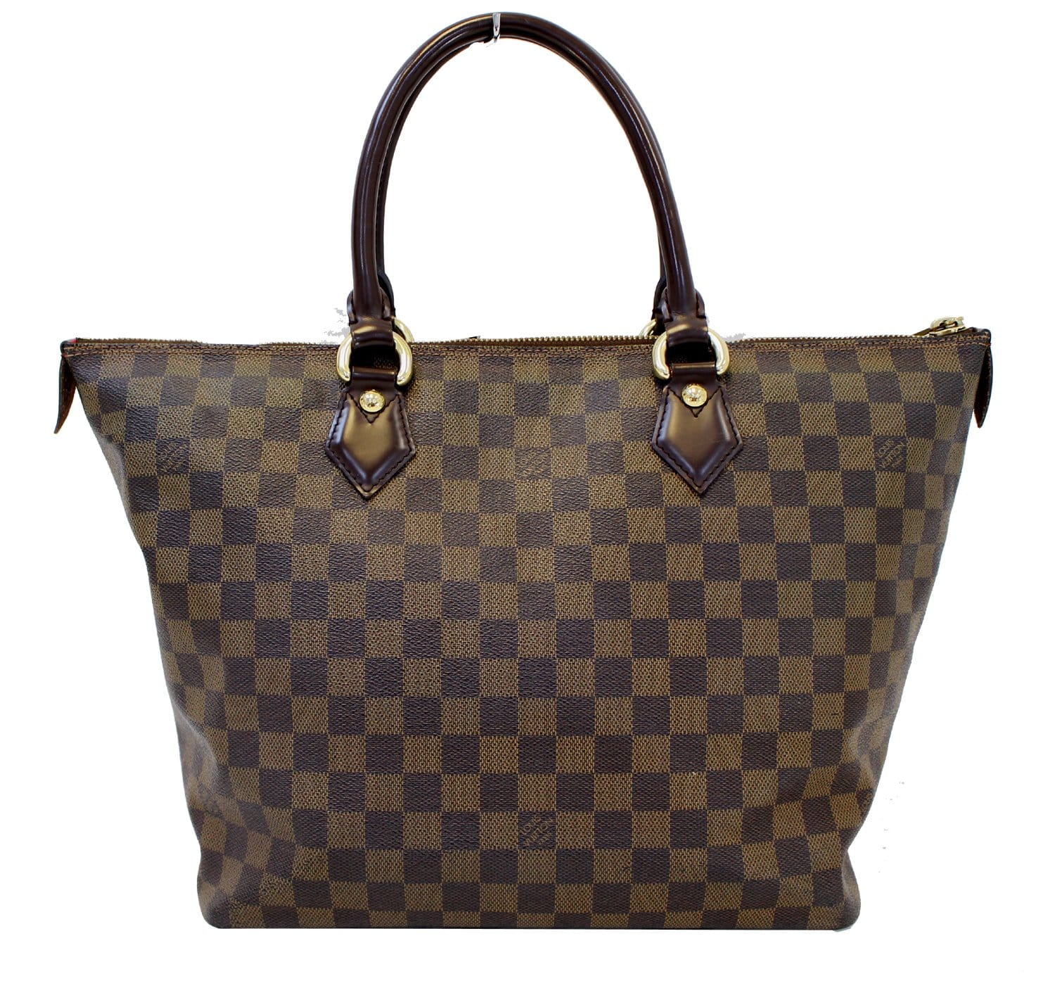 Authentic LOUIS VUITTON Damier Ebene Saleya MM Satchel Bag TT1427