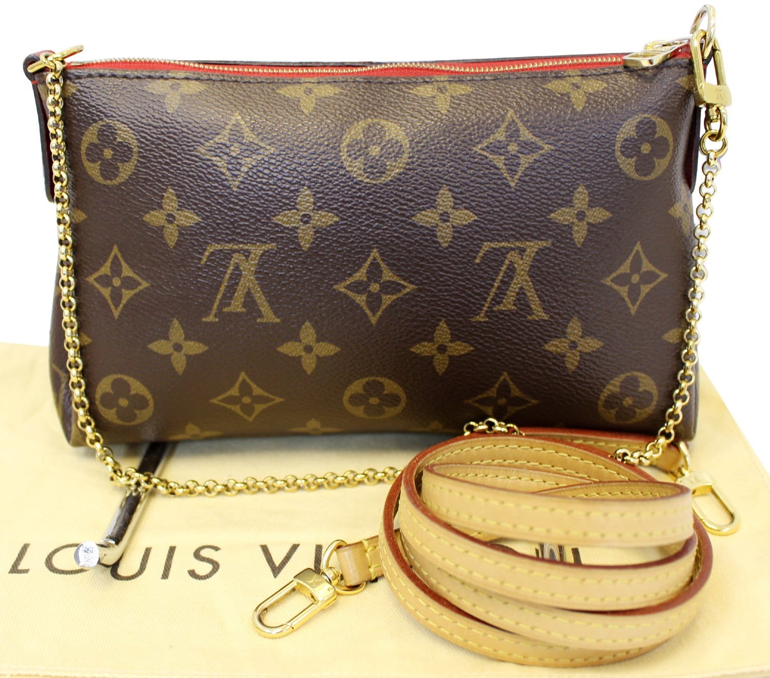 LOUIS VUITTON Monogram Canvas Pallas Clutch Crossbody Bag