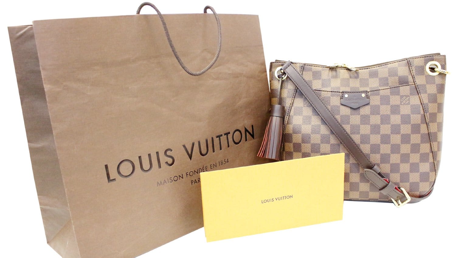 Louis Vuitton Damier Ebene Canvas South Bank Besace Bag at 1stDibs