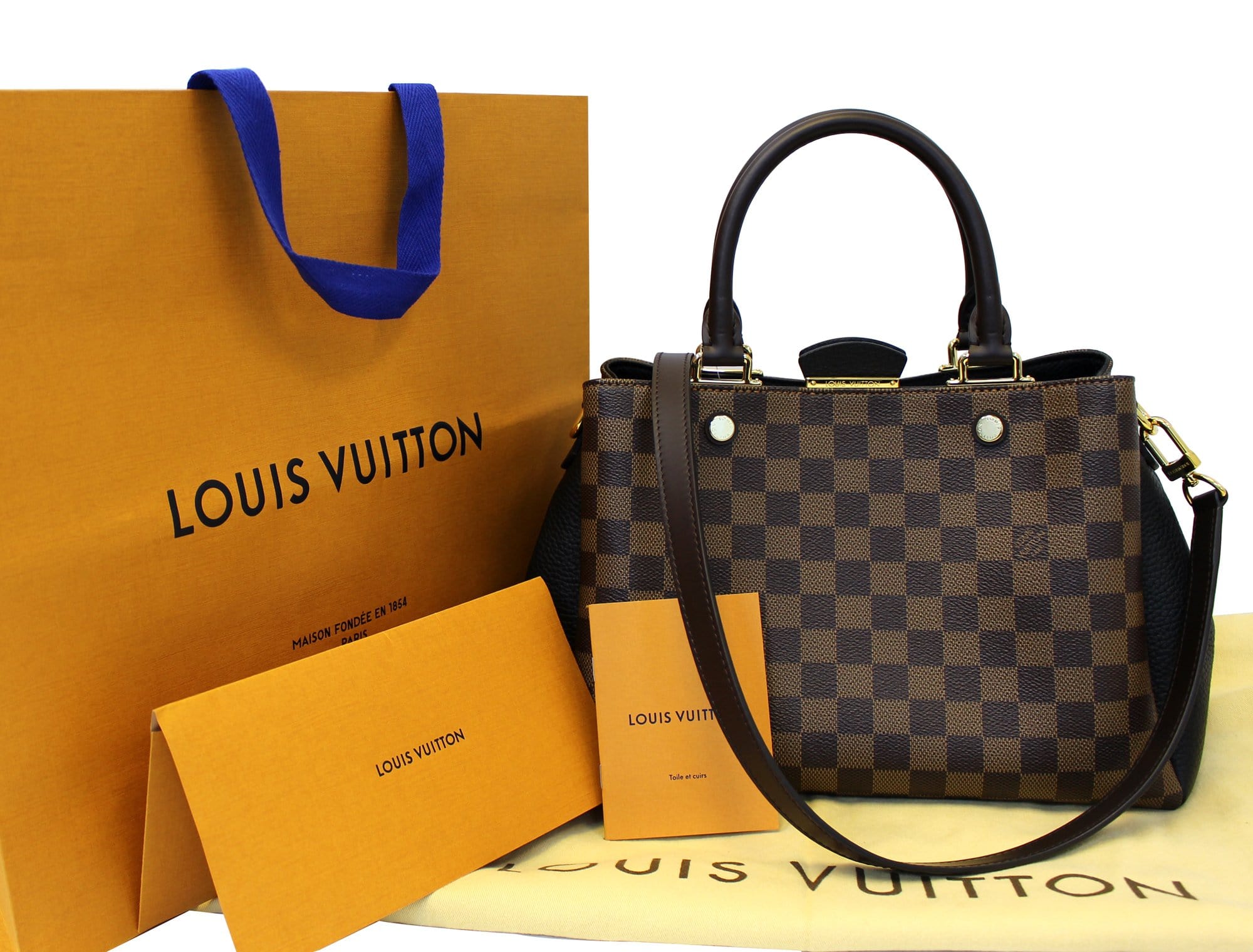 Louis Vuitton Black Taurillon Leather & Damier Ebene Canvas LV