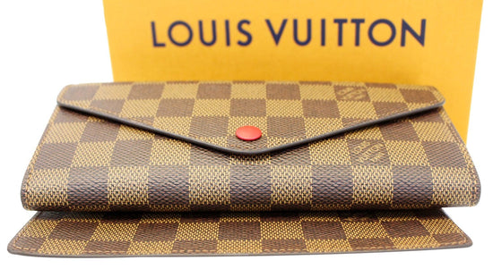 LOUIS VUITTON Damier Ebene Josephine Wallet Red 1297872