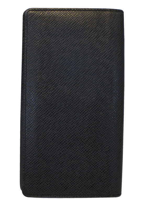 Louis Vuitton Vintage Black Taiga Porte Chequier Checkbook Wallet