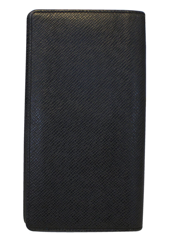 Louis Vuitton Black Taiga Leather Checkbook Wallet