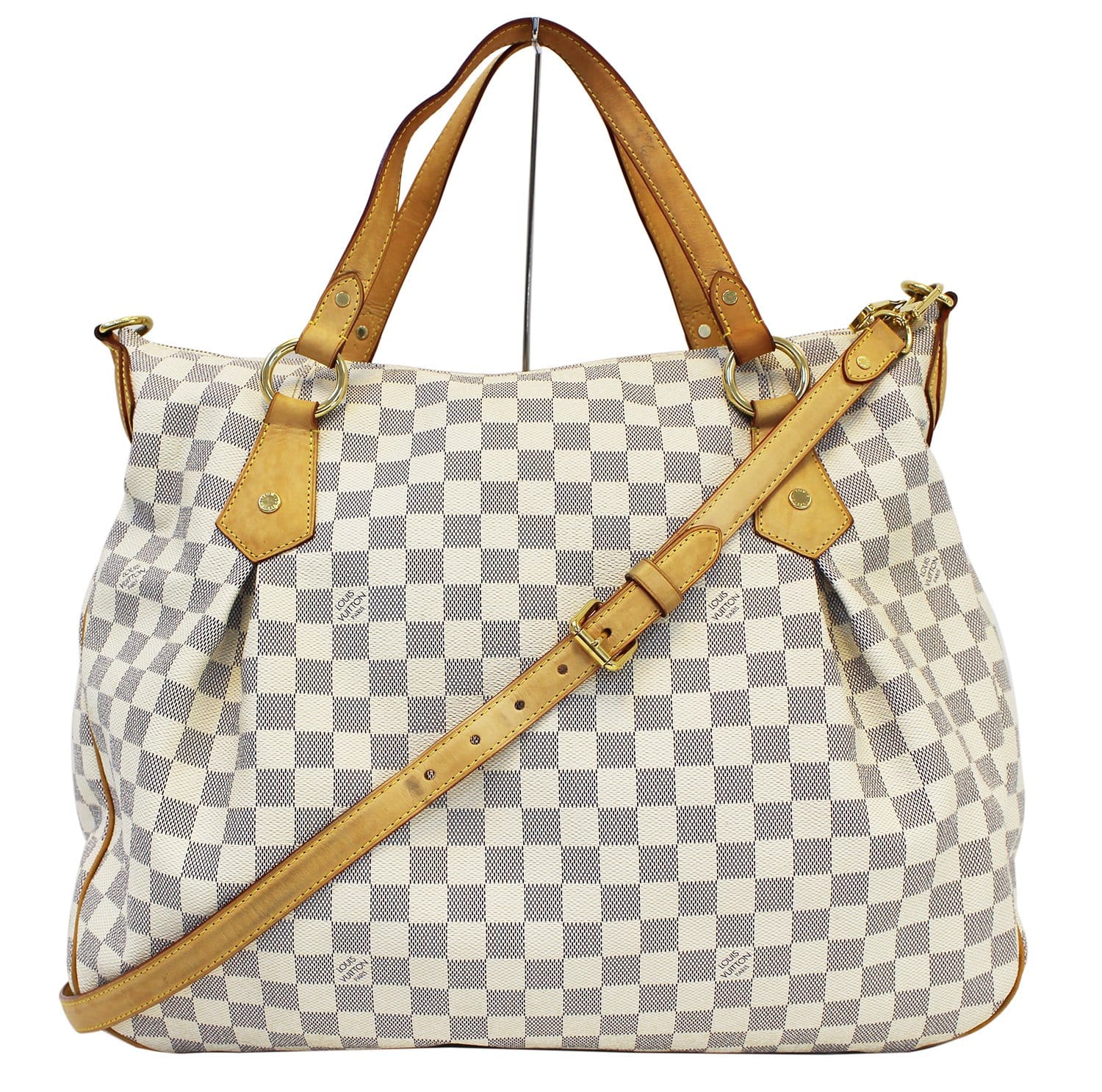 Authentic LOUIS VUITTON Evora GM Damier Azur Tote Shoulder Bag E3223