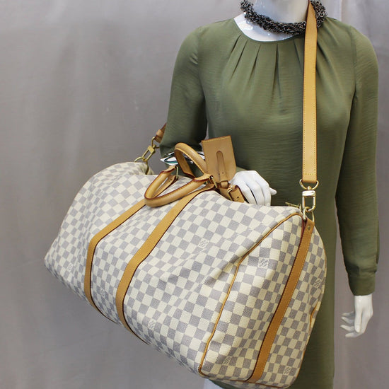 Louis Vuitton Damier Azur Keepall 55. DC: DU1141. Made in France