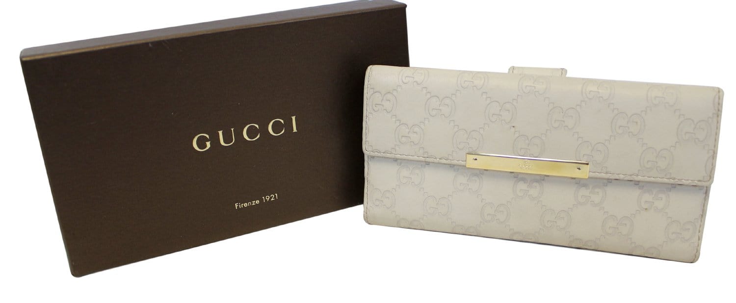 Gucci Sukey GG Guccissima Leather Off White Wallet