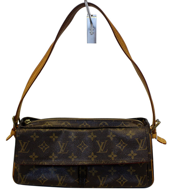 Louis Vuitton Monogram Vivacite MM One Shoulder Bag Women's Canvas Brown
