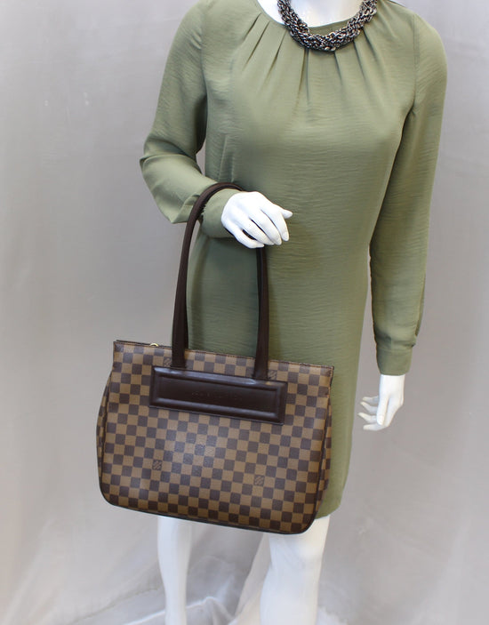 LOUIS VUITTON Damier Ebene Parioli PM Shoulder Tote Bag