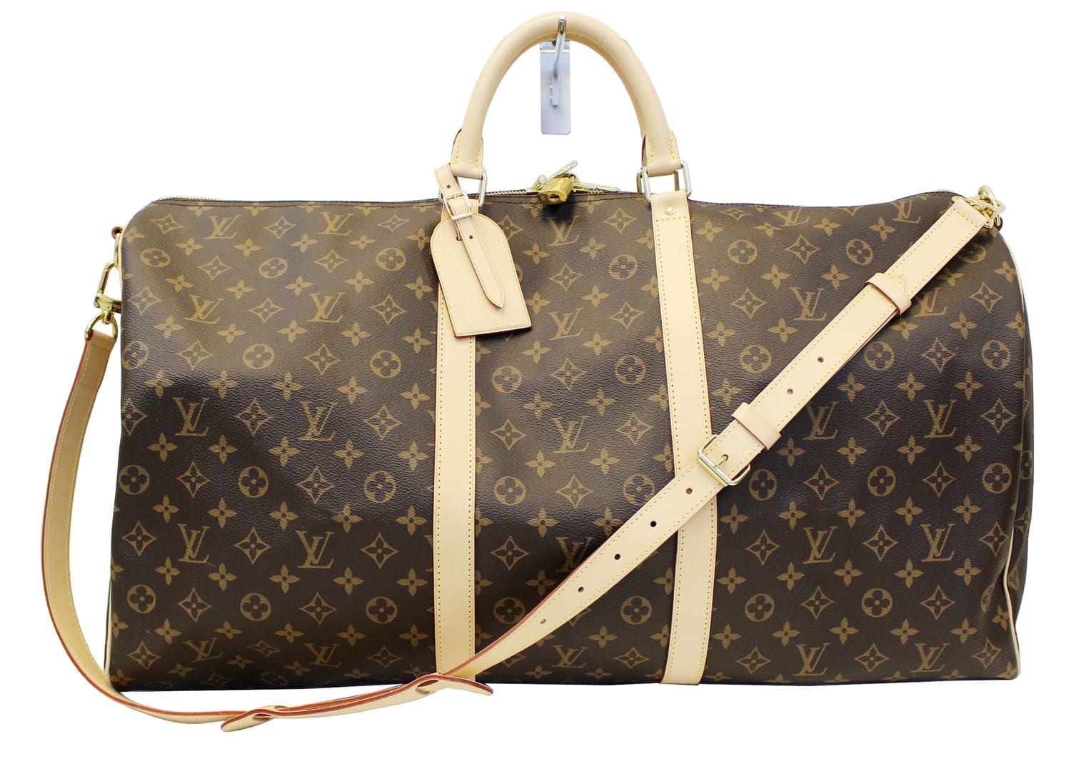 LOUIS VUITTON Monogram Canvas Brown Keepall 60 Bandouliere Travel Bag