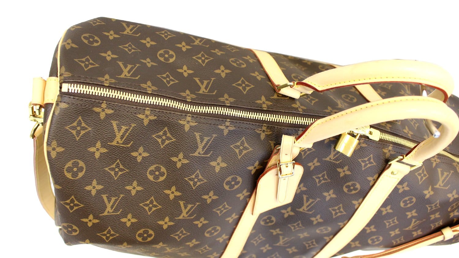 LOUIS VUITTON Monogram Canvas Brown Keepall 60 Bandouliere Travel Bag