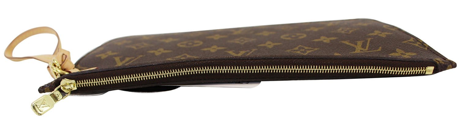 Authentic LOUIS VUITTON Monogram Neverfull MM Pochette Wristlet Clutch