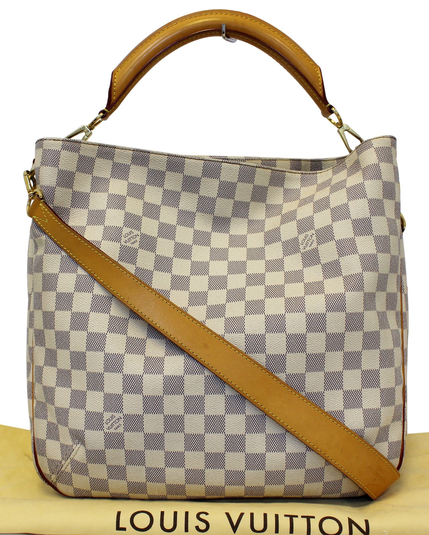 LOUIS VUITTON Damier Azur Soffi White Shoulder Handbag