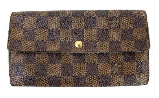 Louis Vuitton Portefeuille Sarah Damier Ebene Bifold Long Wallet