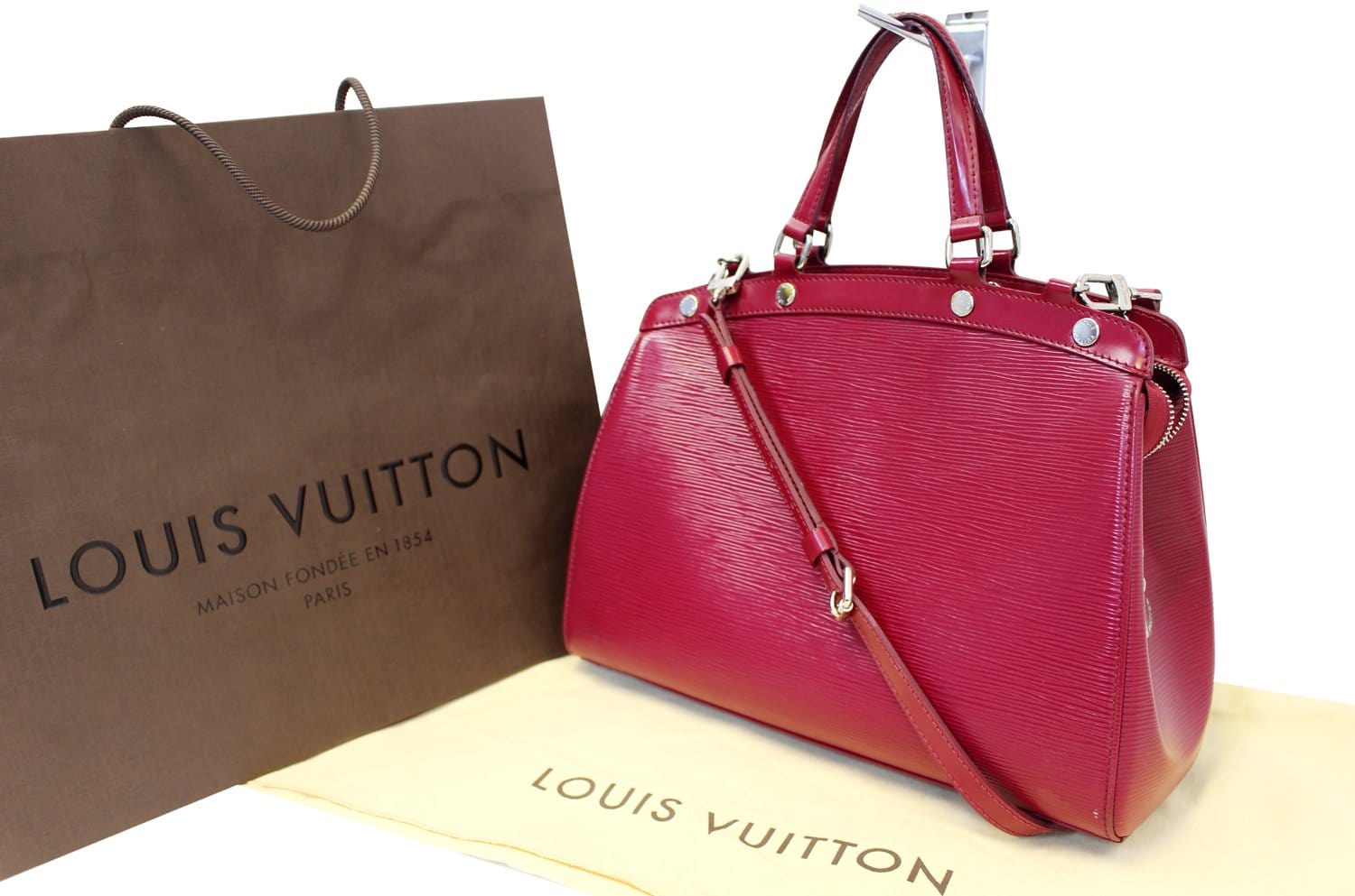 LOUIS VUITTON Fuchsia Epi Leather Brea MM Satchel Shoulder Bag