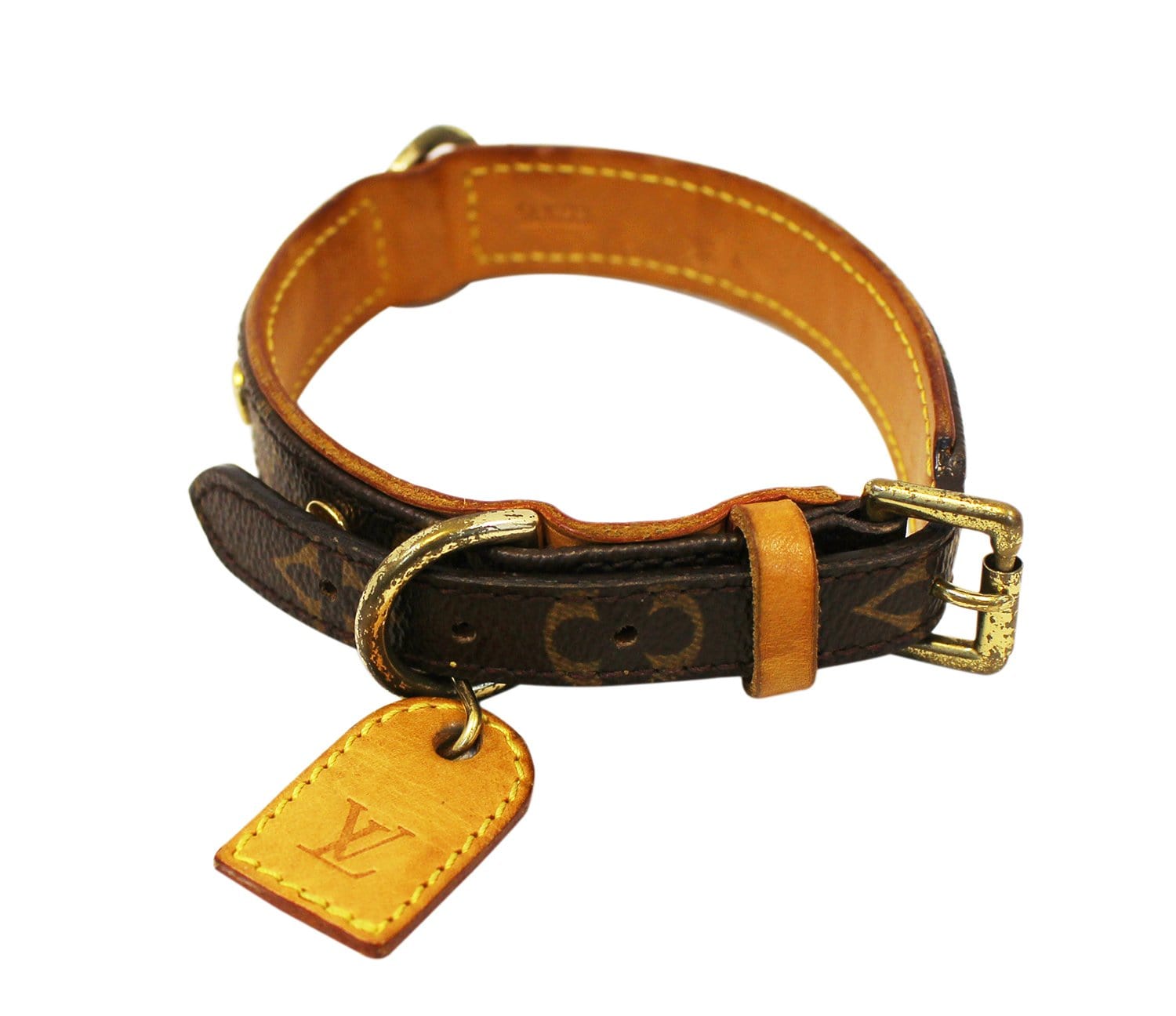 LOUIS VUITTON Monogram Canvas Collier Baxter MM Lead Dog Collar