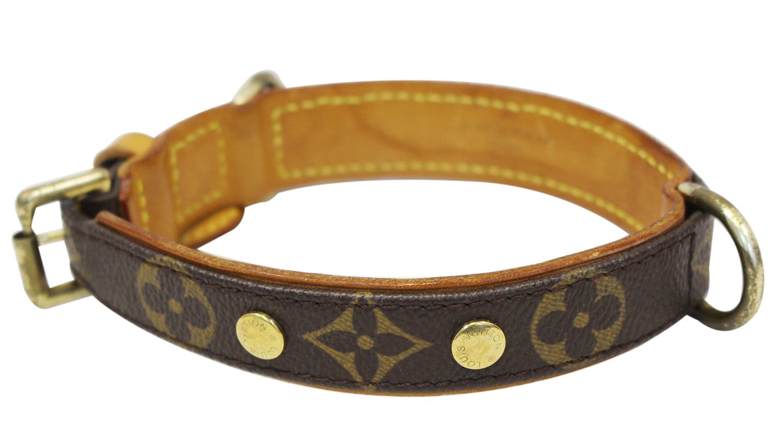 Louis Vuitton Baxter Dog Collar Monogram Bow X Small Brown in Canvas with  Gold-tone - US