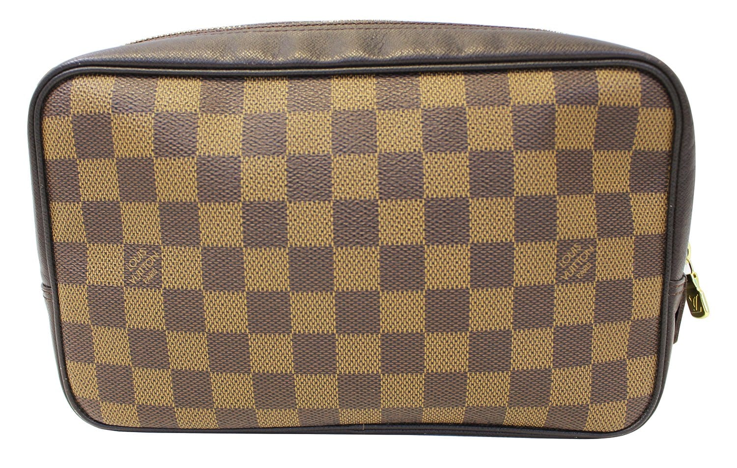 Louis Vuitton Brown Canvas Damier Ebene Toiletry Pouch Vanity Bag Louis  Vuitton