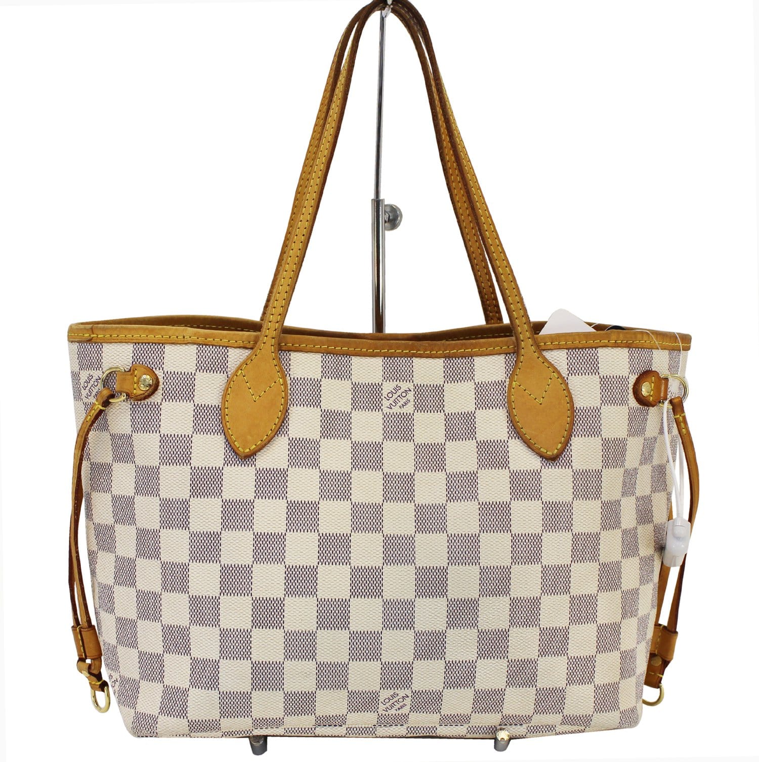 White Louis Vuitton Damier Azur Neverfull PM Tote Bag