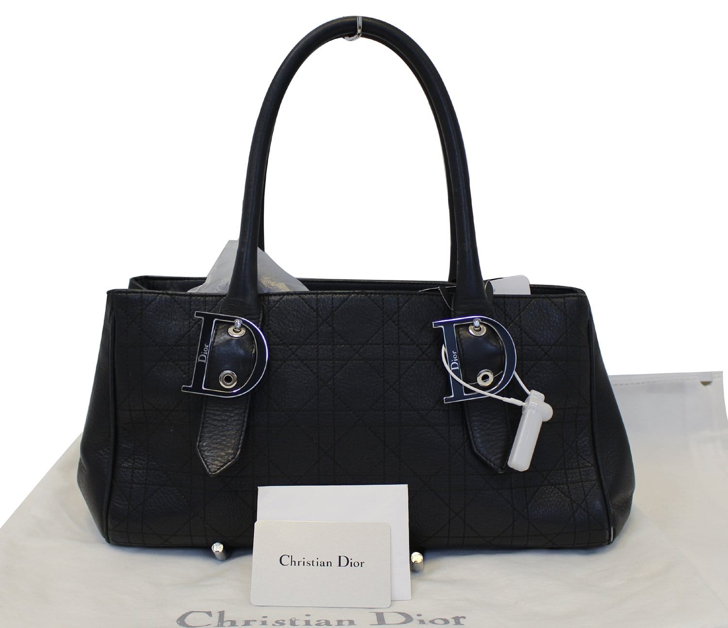 Christian Dior Denim Cannage Large Shopping Tote Black – Luxury