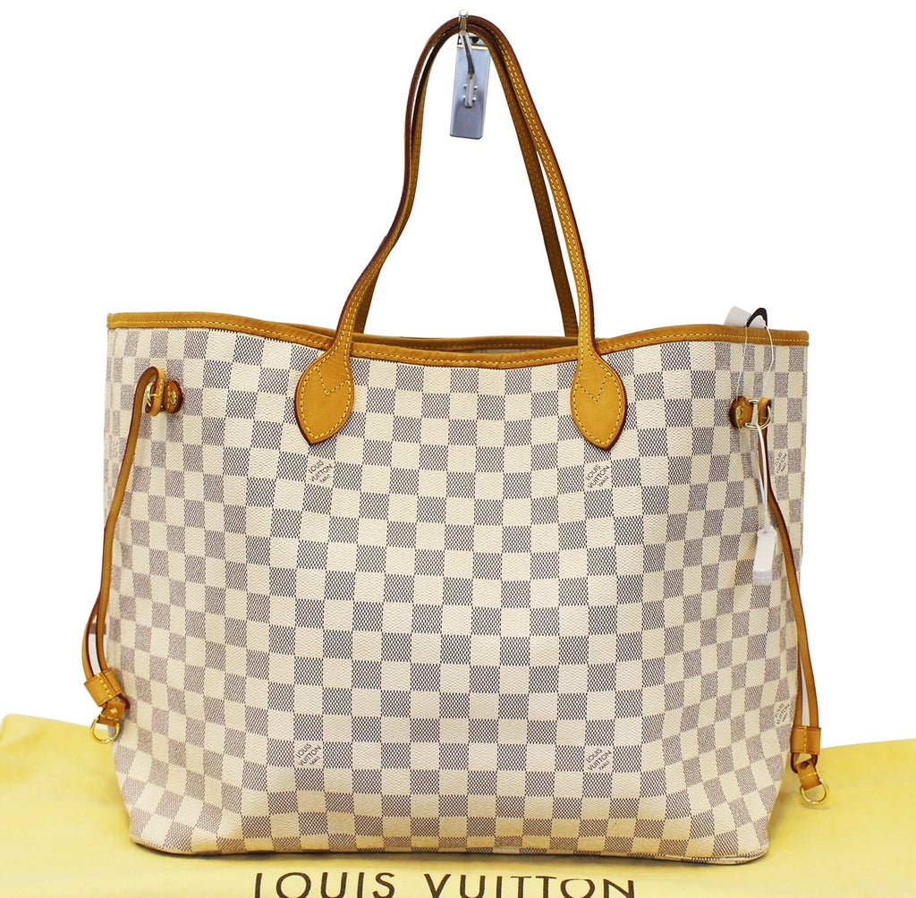 Authentic LOUIS VUITTON Damier Azur Neverfull MM Shoulder Bag E3598