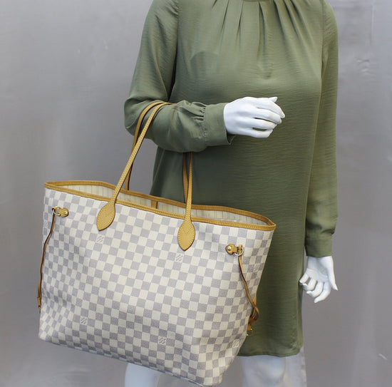 Louis Vuitton Neverfull GM Damier Azur Light blue Linen ref.467235