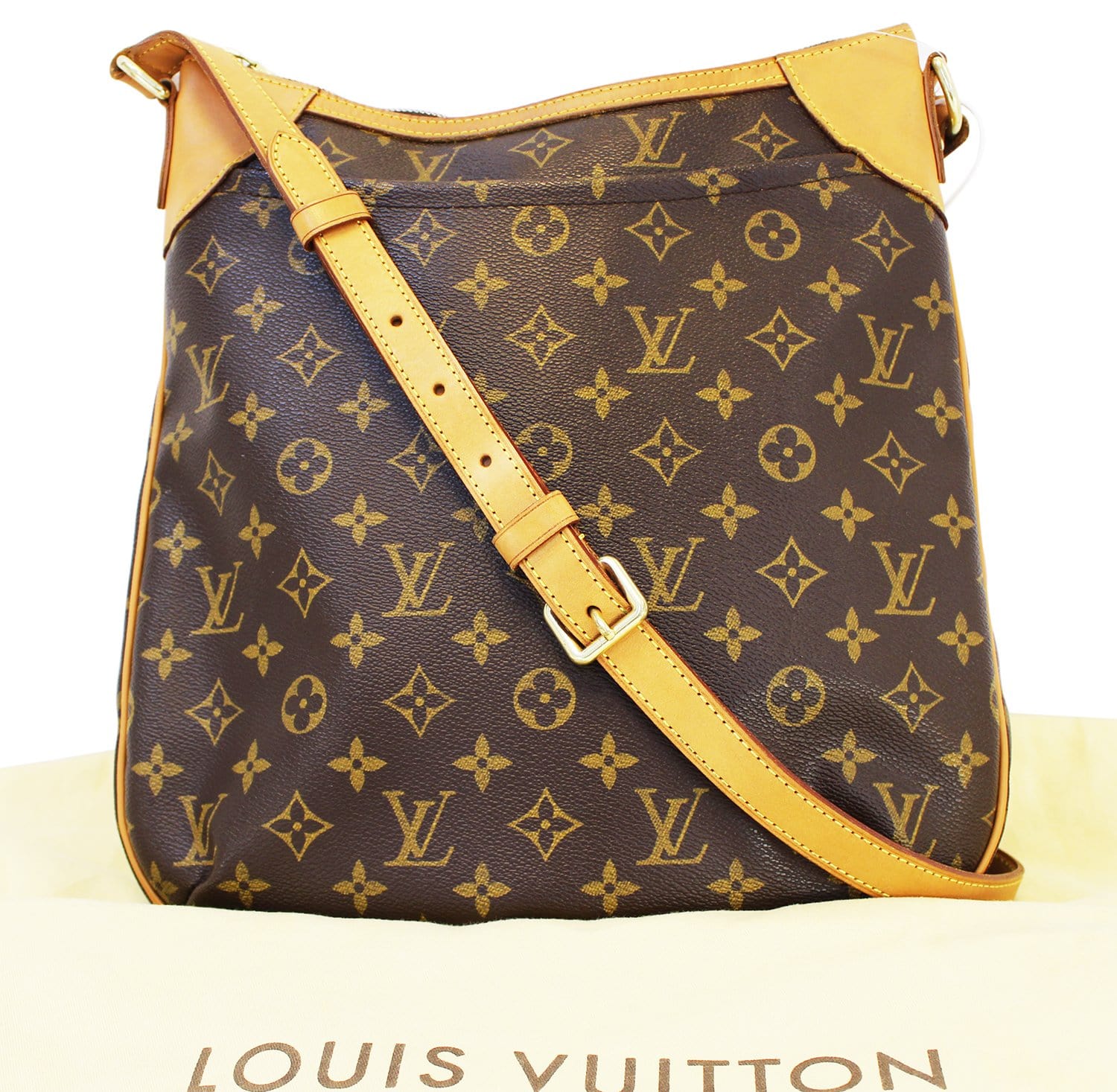 Authentic LOUIS VUITTON Monogram Brown Odeon MM Shoulder Bag E3246