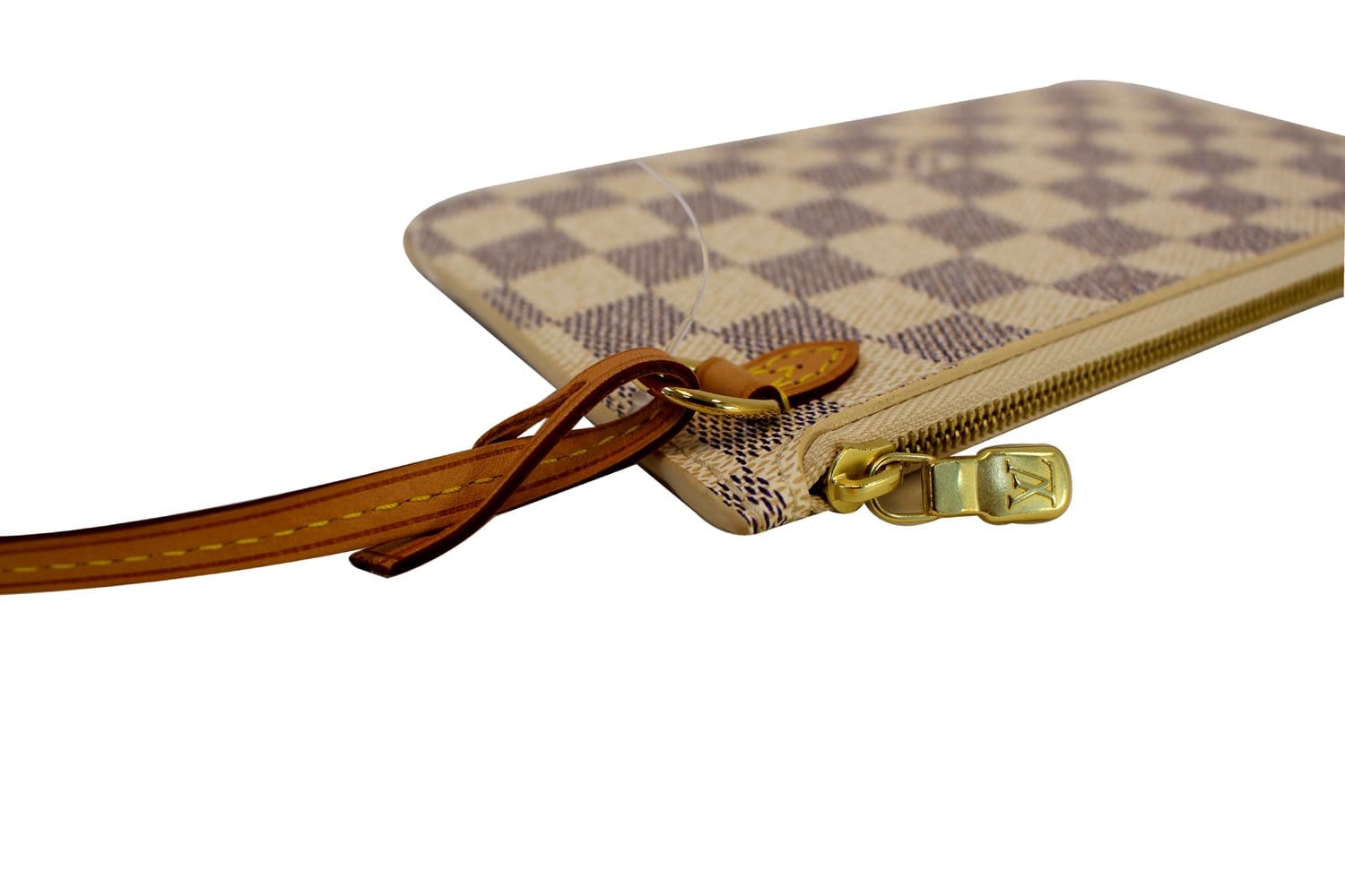 Authentic LOUIS VUITTON Neverfull Damier Azur Pochette Wristlet Clutch