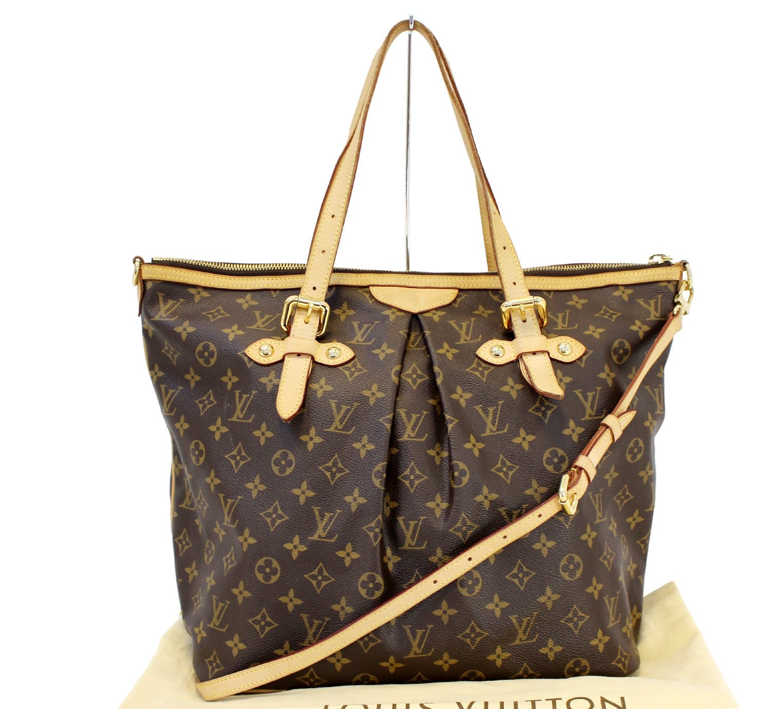 Authentic LOUIS VUITTON Monogram Palermo GM Tote Shoulder Bag E3219