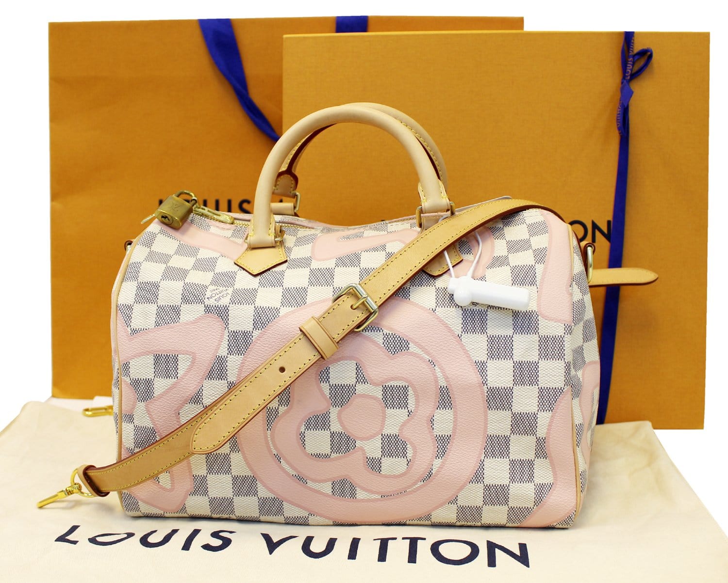 Louis Vuitton Speedy Bandouliere 30 Damier Azur in Coated Canvas with  Gold-tone - US