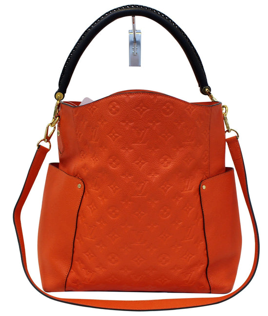 Louis Vuitton Citadine Monogram Empreinte Leather Tote + Pouch Orient Orange