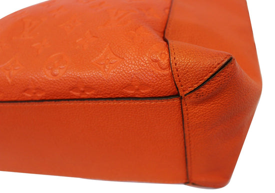 Louis Vuitton Citadine Monogram Empreinte Leather Tote + Pouch Orient Orange