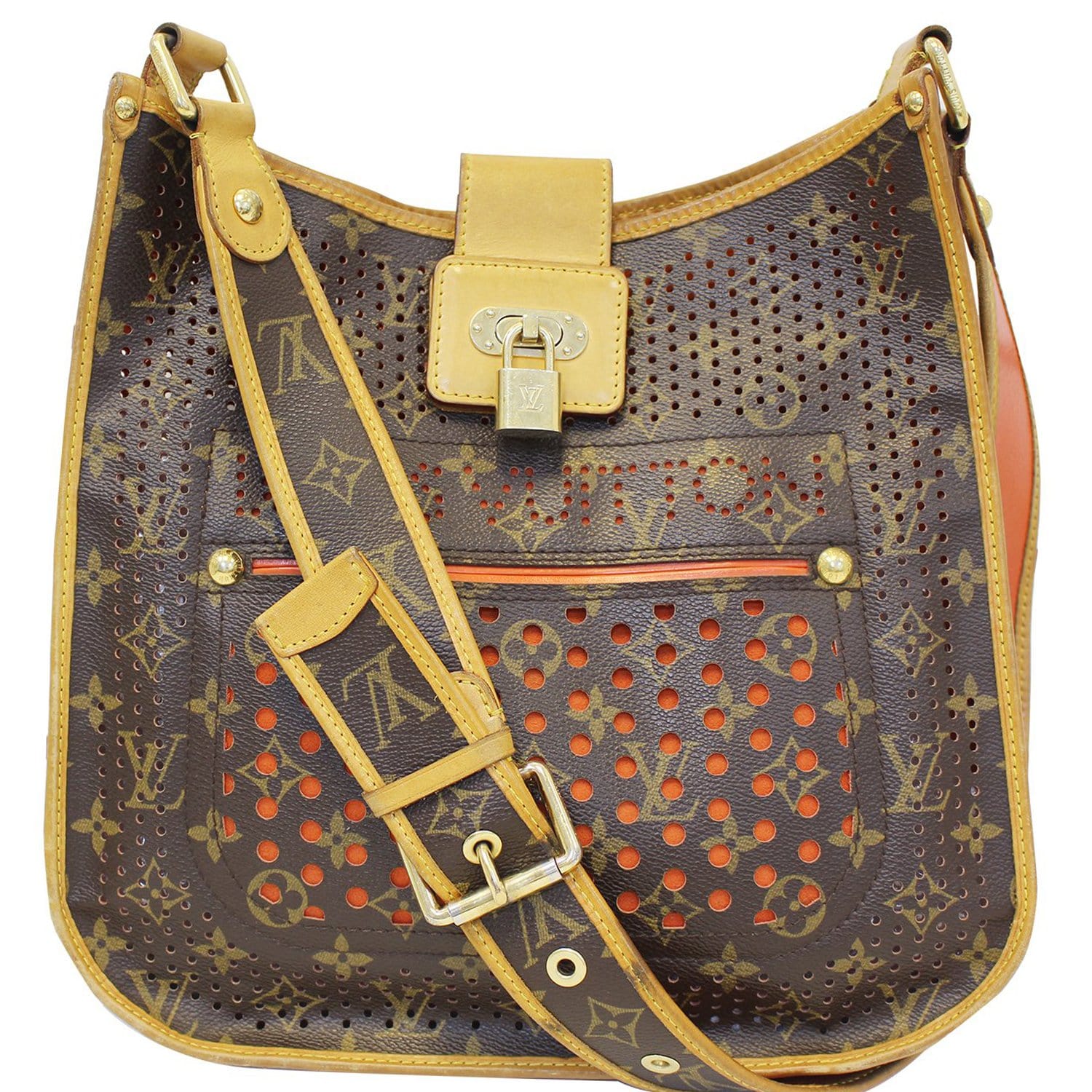 Louis Vuitton - Orange Monogram Perforated Trocadero Mini