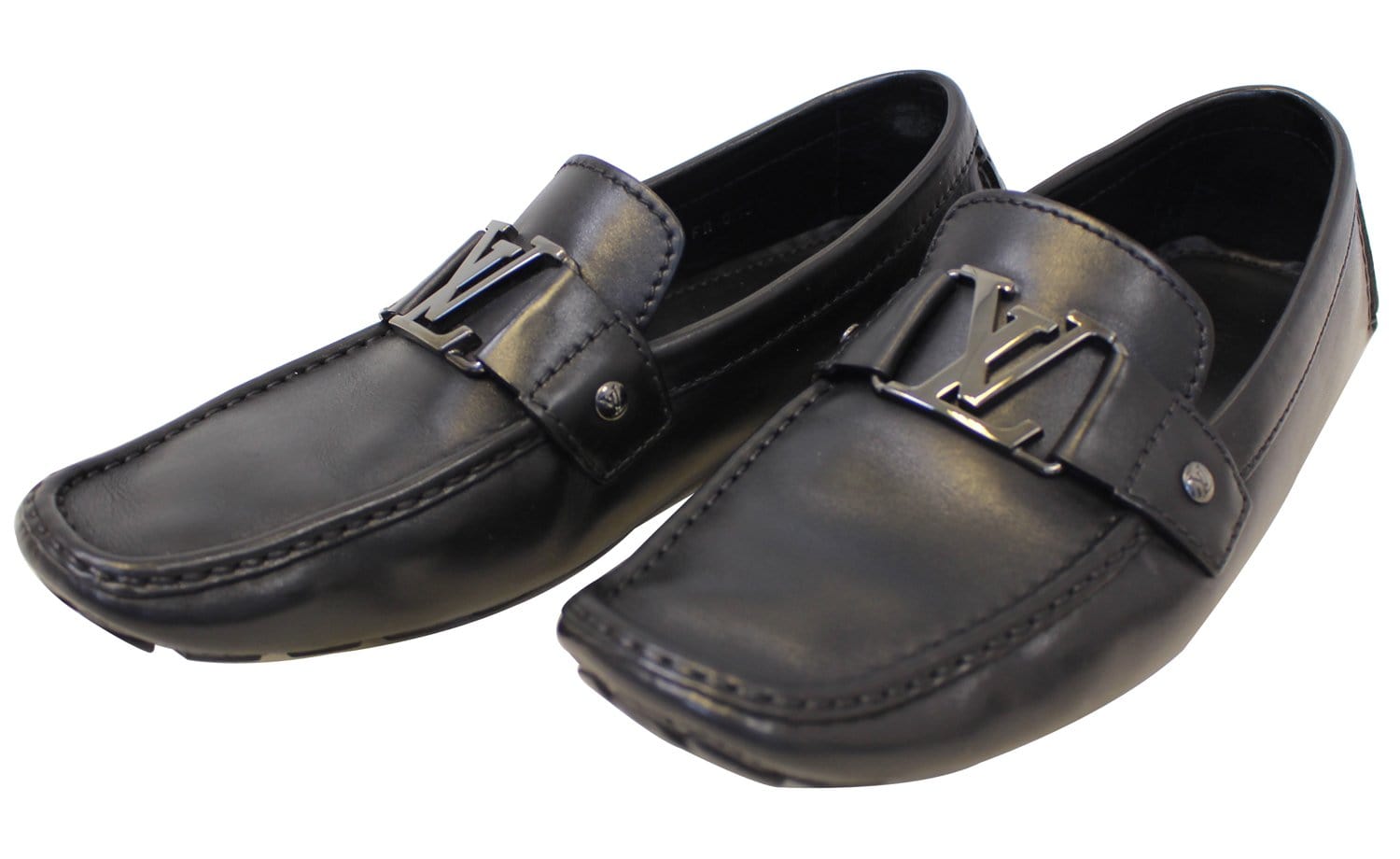 LOUIS VUITTON Black Monte Carlo Moccasins Driving Shoes