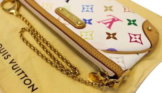 LOUIS VUITTON Monogram Multicolor Pochette Milla MM White 69751