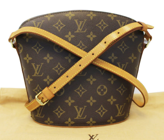 LOUIS VUITTON Monogram Canvas Drouot Brown Shoulder Bag