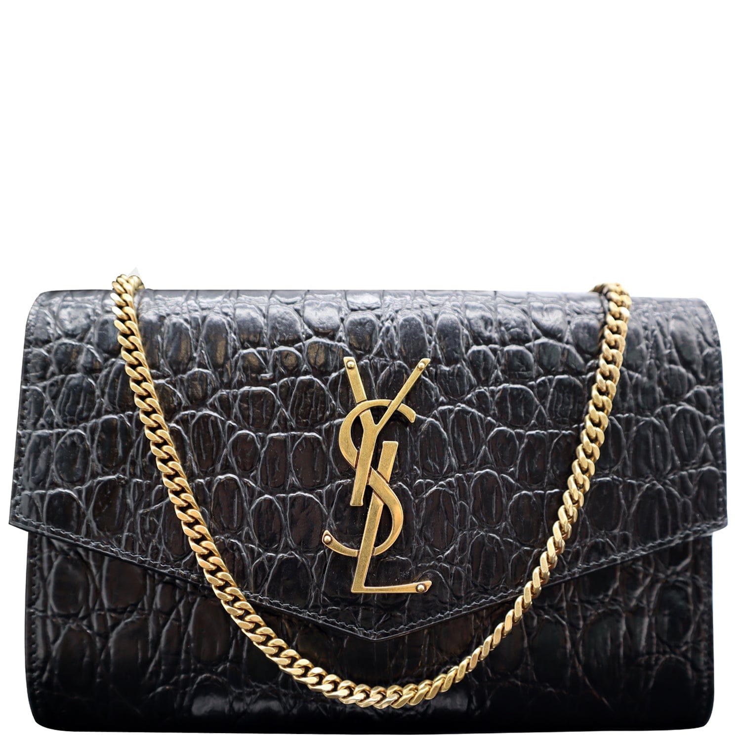 Saint Laurent Monogram Uptown Wallet on Chain - Black Crossbody Bags,  Handbags - SNT262440