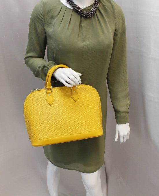 Louis Vuitton Tassil Yellow EPI Leather Alma PM Bag