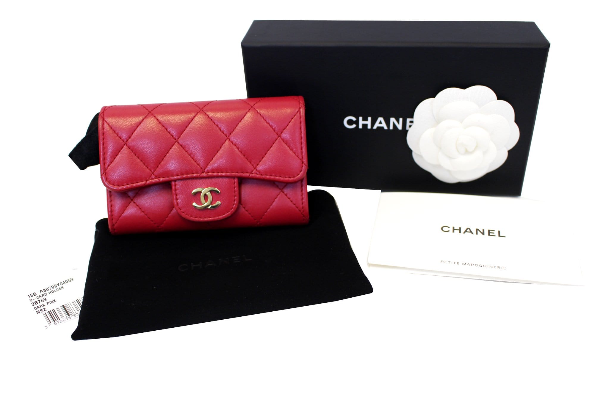 Chanel Flap Card Holder 香奈兒黑金牛皮卡片套, 名牌, 手袋及銀包