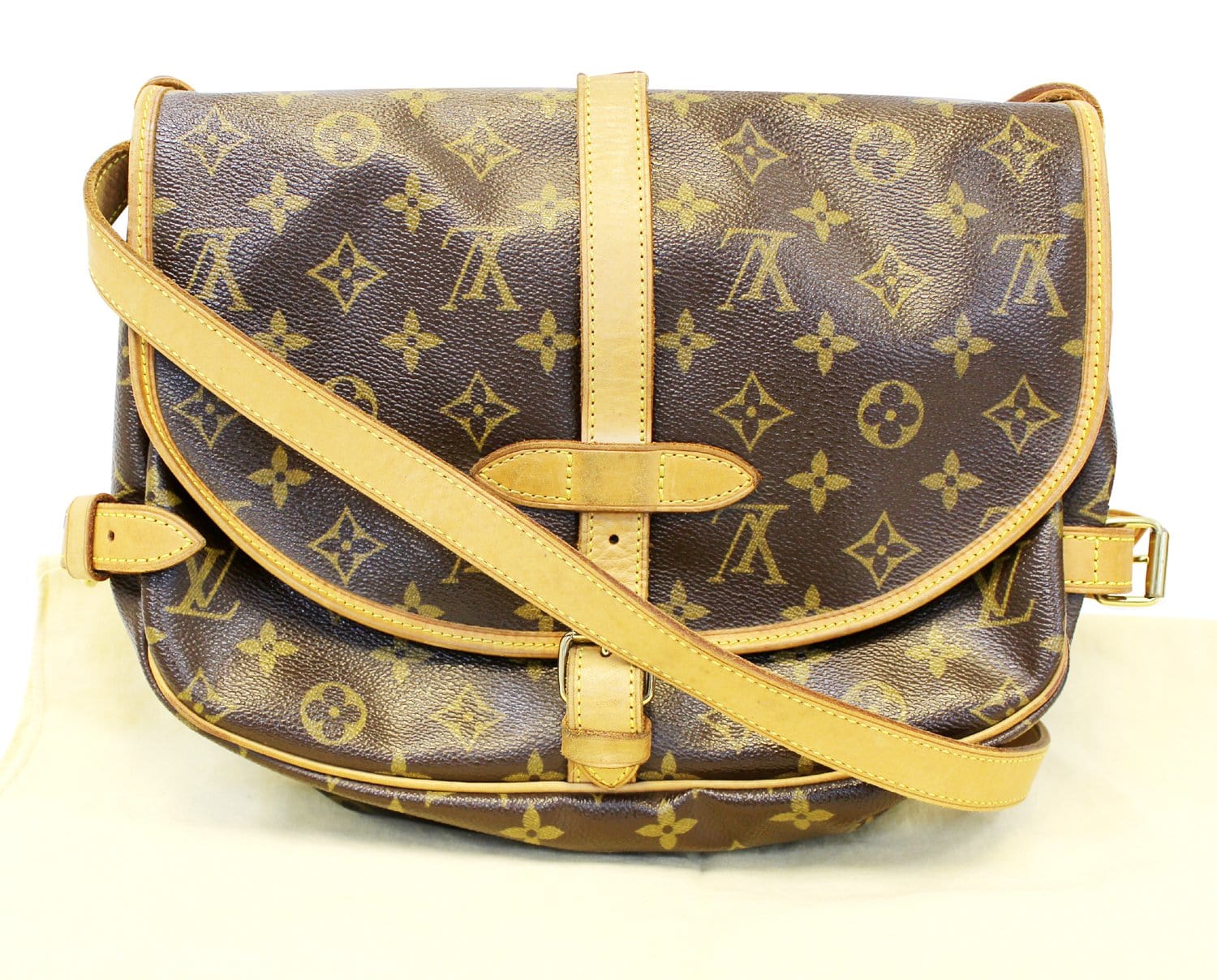 Authentic Louis Vuitton Monogram Saumur 30 Messenger Crossbody Handbag  M42256