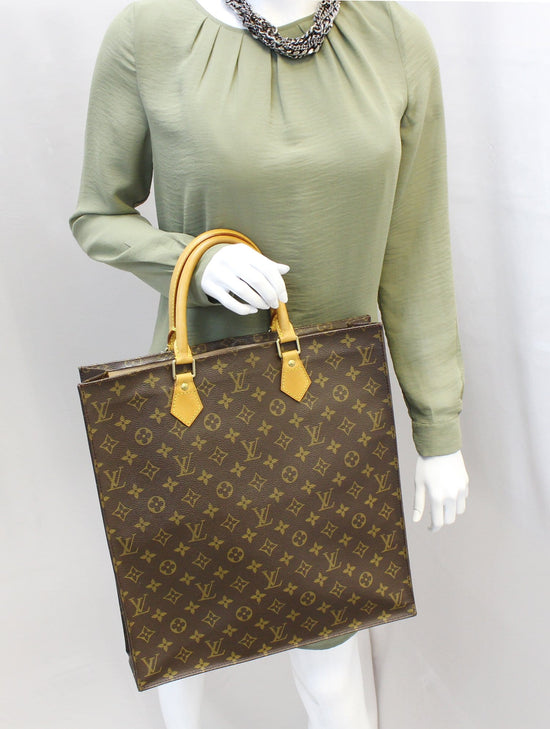 Used Brown Louis Vuitton Authentic Sac Plat Top Handle Tote Bag Monogram  Canvas Houston,TX