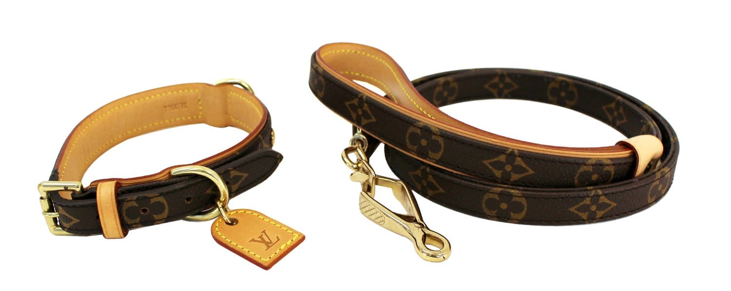 LOUIS VUITTON, leash and collar, Baxter Dog Leash MM and Baxter