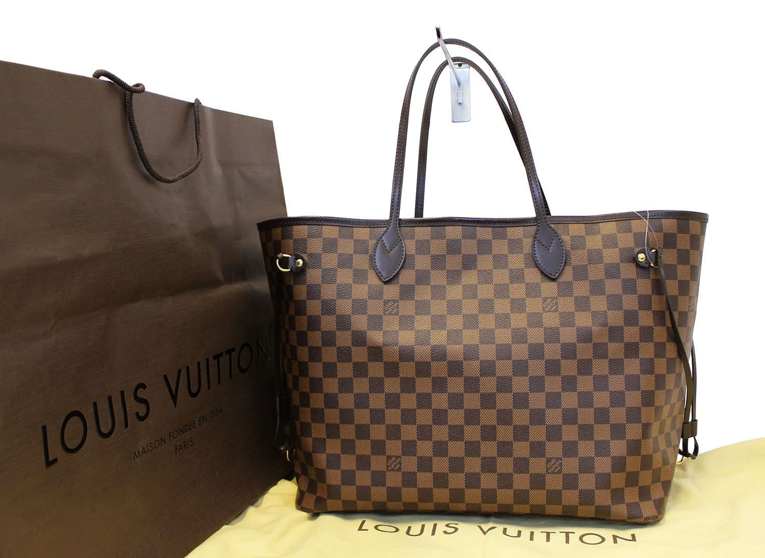 LOUIS VUITTON Used Bag Damier Ebene Brown Neverfull GM Tote