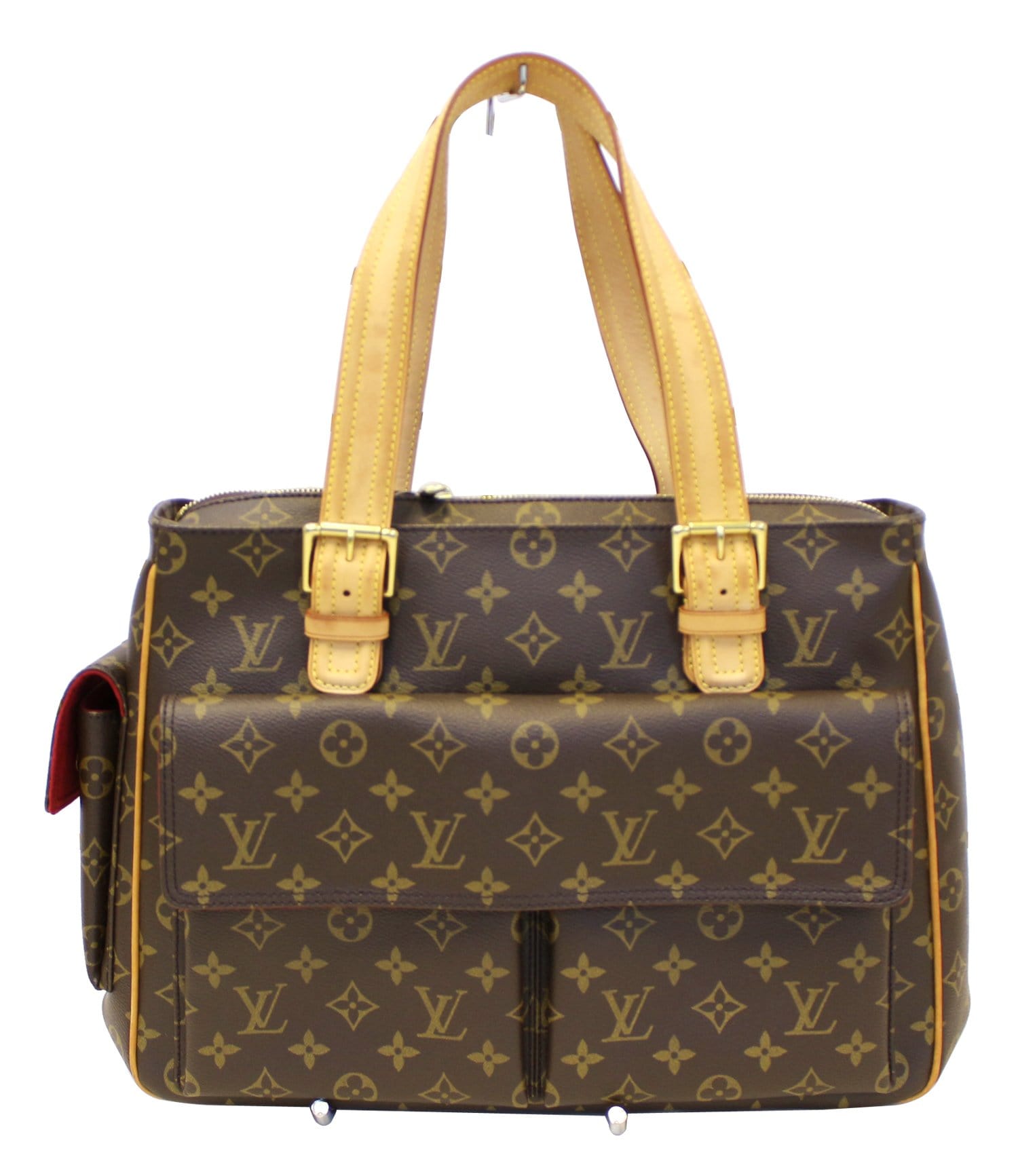 LOUIS VUITTON MONOGRAM CITE SHOULDER BAG, traditional brown monogram canvas  with leather trim and pale gold tone hardware, double zip closure at the  top and zippered front pocket, 25cm x 18cm H