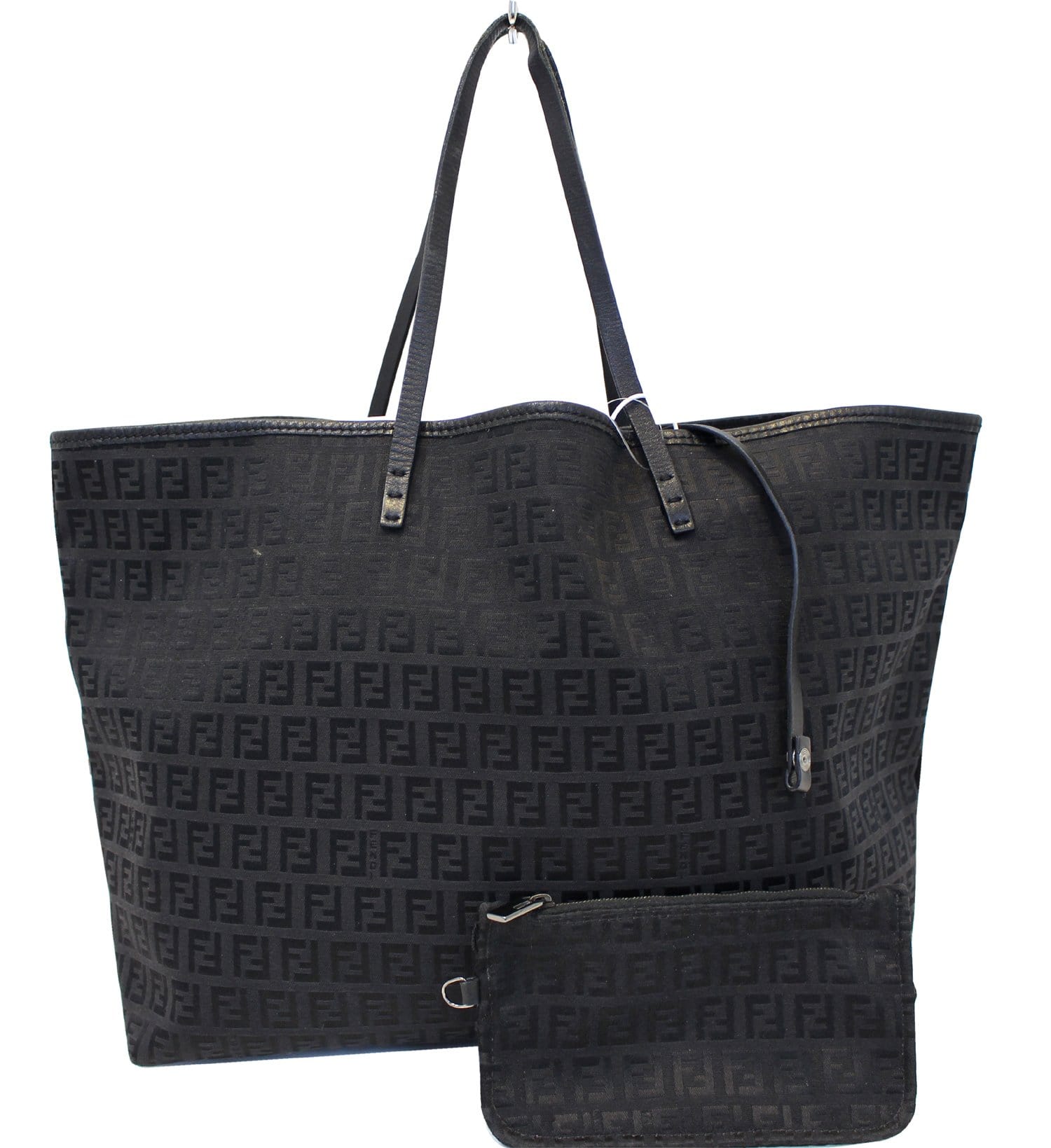 Fendi Zucca Tote Bag with Monogram Canvas Pouch