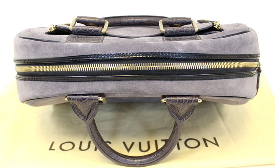 Louis Vuitton Grey/Black Suede Limited Edition Havane Stamped Trunk GM Bag  at 1stDibs