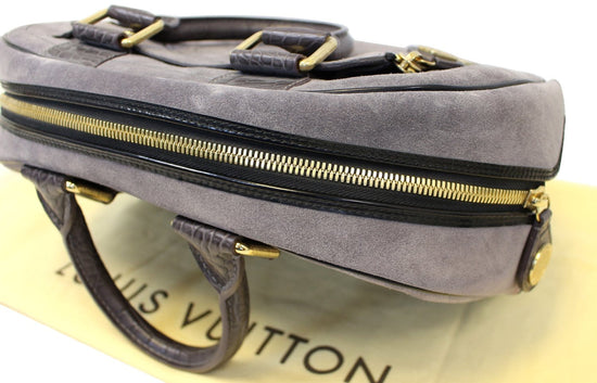 Louis Vuitton Grey/Black Suede Limited Edition Havane Stamped Trunk GM Bag  at 1stDibs